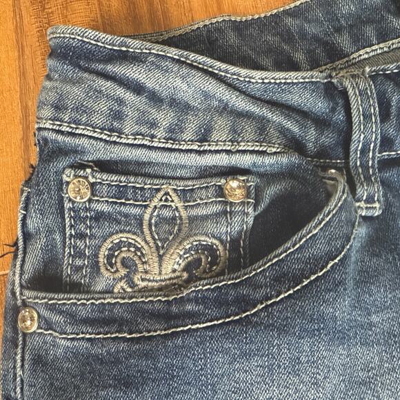 Earl Jean Womens Size 8 Slim Boot Cut Jeans Embellished Flap Pockets Stretch - Picture 7 of 8